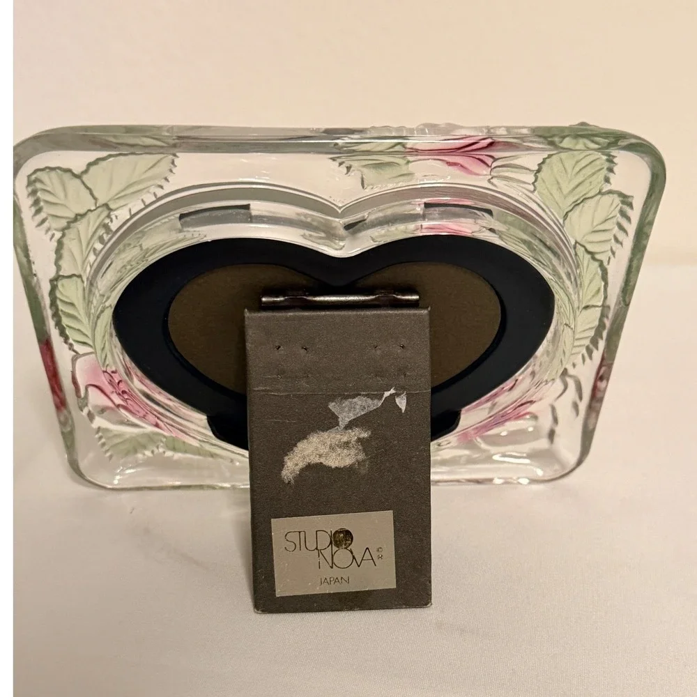 Studio Nova Picture Frame Sz 4x6 Heart Rose Floral Glass Vintage Romantic Decor